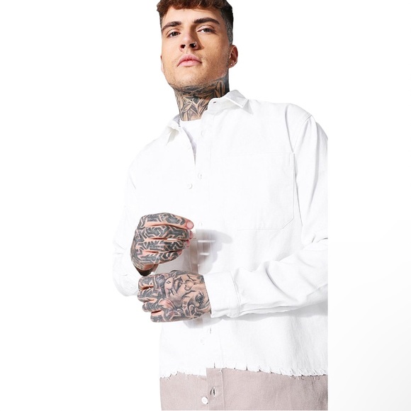 NWT Boohoo Man Sliced Twill Overshirt / Shirt Jacket - Picture 2 of 11